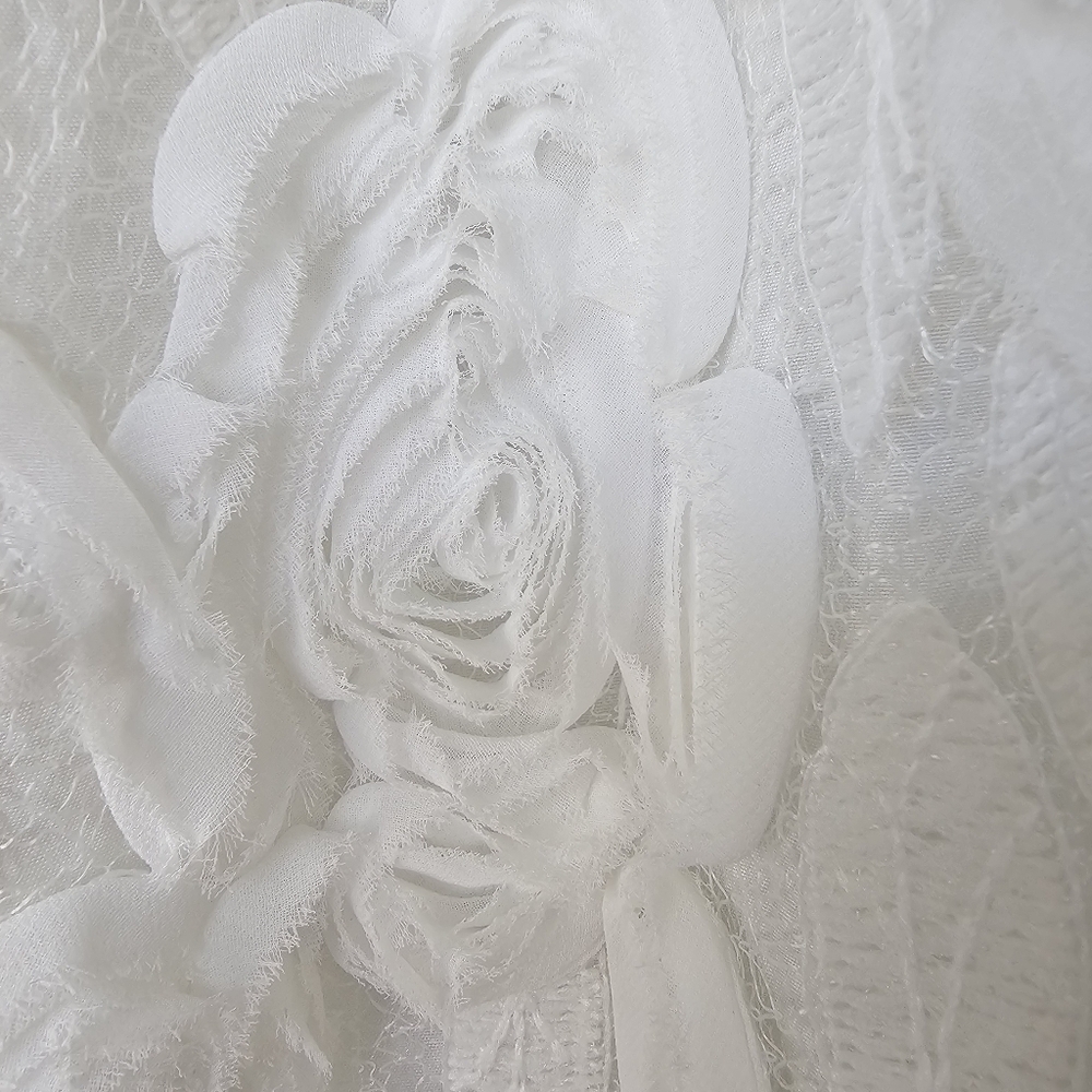 Lulus Aesthetic Delight White Sleeveless Rosette Embroidered Shift Mini Dress XL - Picture 9 of 11